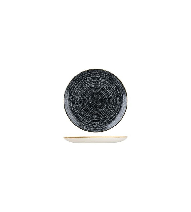 Churchill 165mm Round Coupe Plate Studio Prints Homespun Charcoal Black