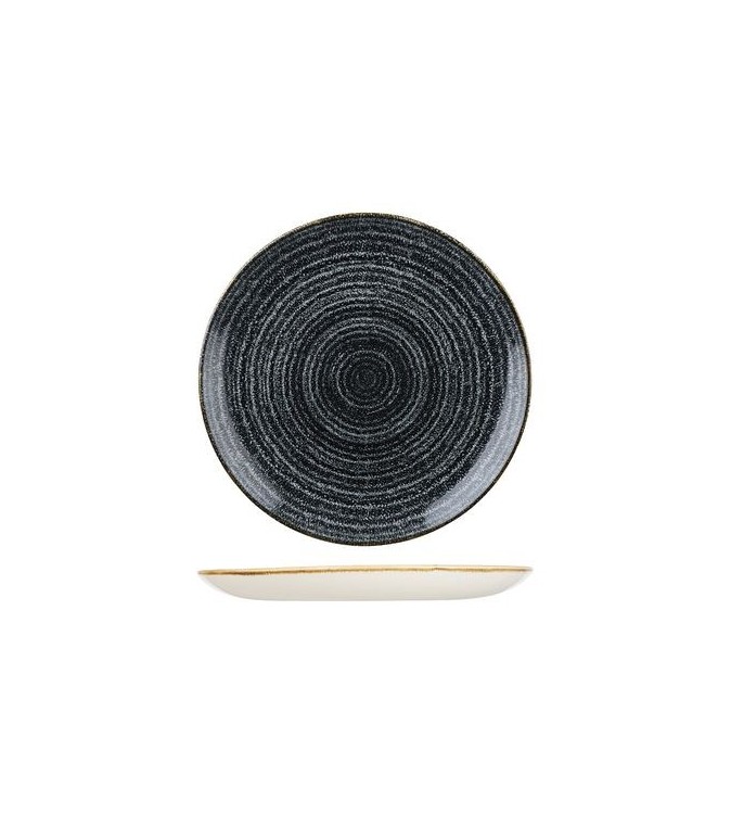 Churchill 217mm Round Coupe Plate Studio Prints Homespun Charcoal Black