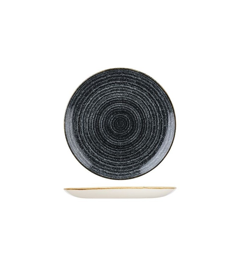 Churchill 260mm Round Coupe Plate Studio Prints Homespun Charcoal Black