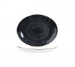 Churchill 270x229mm Oval Coupe Plate Studio Prints Homespun Charcoal Black