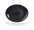 Churchill 317x255mm Oval Coupe Plate Studio Prints Homespun Charcoal Black