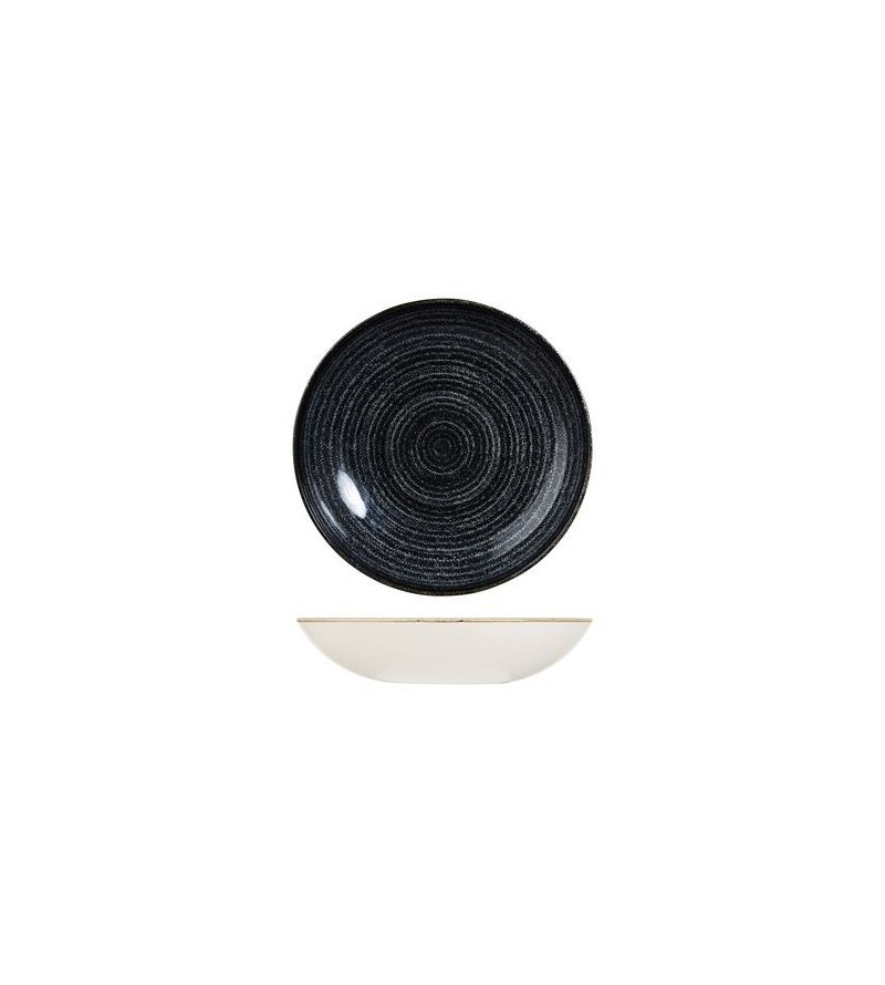 Churchill 426ml / 182mm Round Coupe Bowl Studio Prints Homespun Charcoal Black