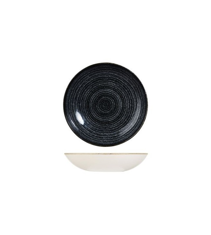 Churchill 426ml / 182mm Round Coupe Bowl Studio Prints Homespun Charcoal Black