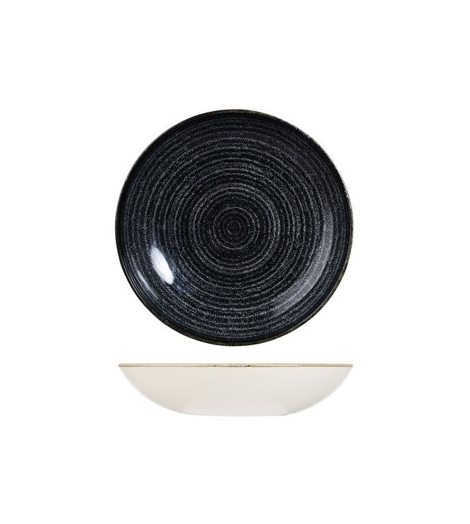 Churchill 1136ml / 248mm Round Coupe Bowl Studio Prints Homespun Charcoal Black