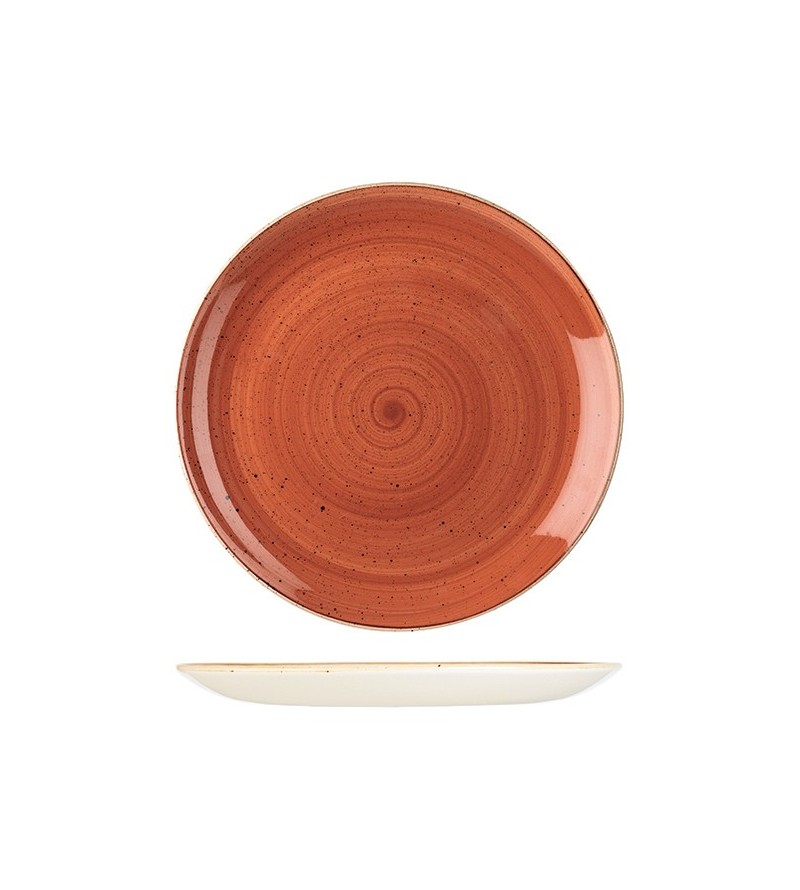 Churchill 324mm Round Coupe Plate Stonecast Spiced Orange