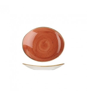 Churchill 192x163mm Oval Coupe Plate Stonecast Spiced Orange