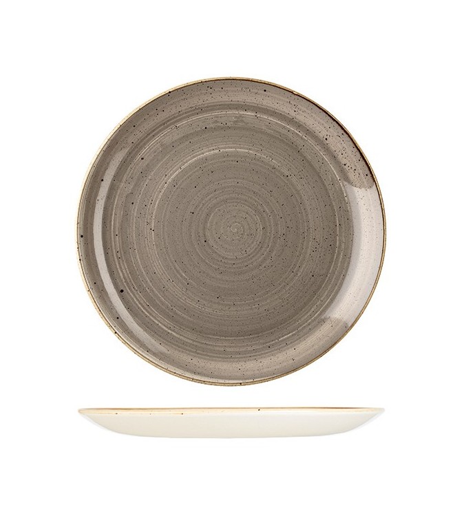 Churchill 324mm Round Coupe Plate Stonecast Peppercorn Grey