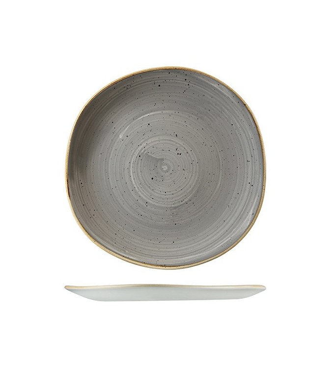 Churchill 264mm Organic Round Plate Stonecast Trace Peppercorn Grey