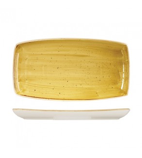 Churchill 350x185mm Oblong Plate Stonecast Mustard Seed Yellow (6)