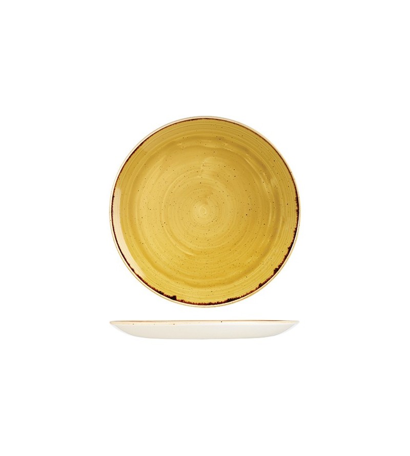 Churchill 260mm Round Coupe Plate Stonecast Mustard Seed Yellow