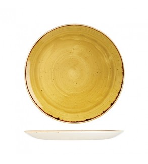 Round Coupe Plate 288mm Mustard Seed Yellow Churchill Stonecast (12)