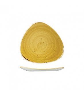 Churchill 229x229mm Triangular Plate Stonecast Mustard Seed Yellow