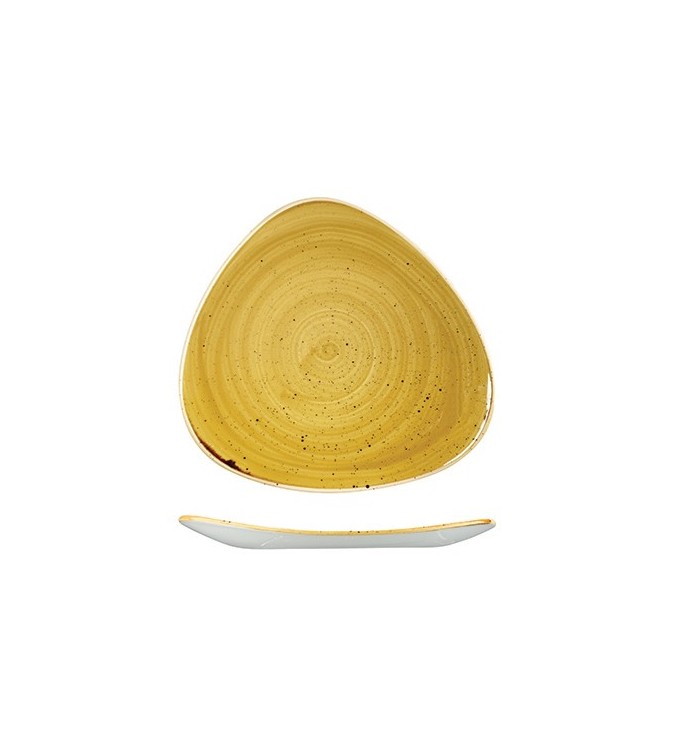 Churchill 229x229mm Triangular Plate Stonecast Mustard Seed Yellow