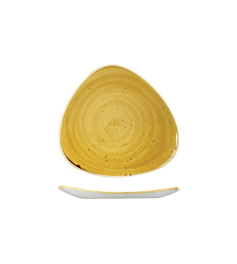 Churchill 311x311mm Triangular Plate Stonecast Mustard Seed Yellow