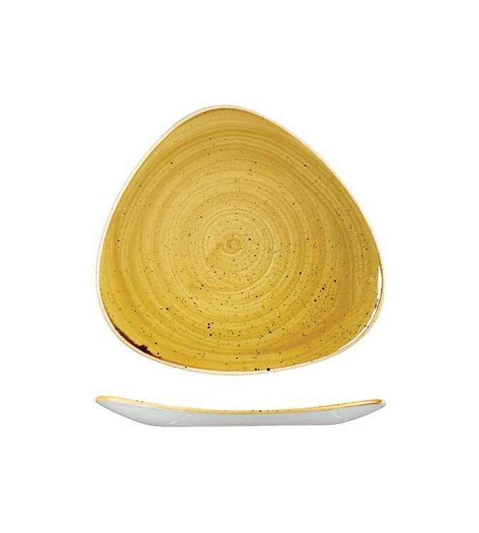 Churchill 311x311mm Triangular Plate Stonecast Mustard Seed Yellow