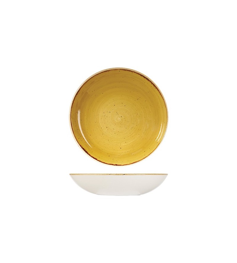Churchill 1136ml / 248mm Round Coupe Bowl Stonecast Mustard Seed Yellow