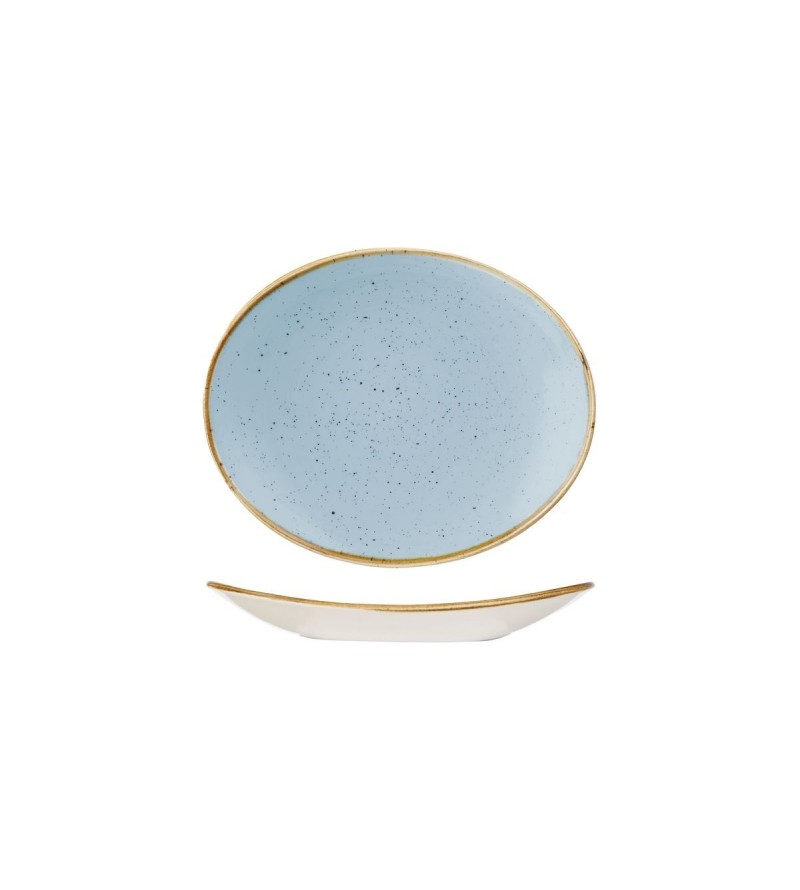 Churchill 192x163mm Oval Coupe Plate Stonecast Duck Egg Blue