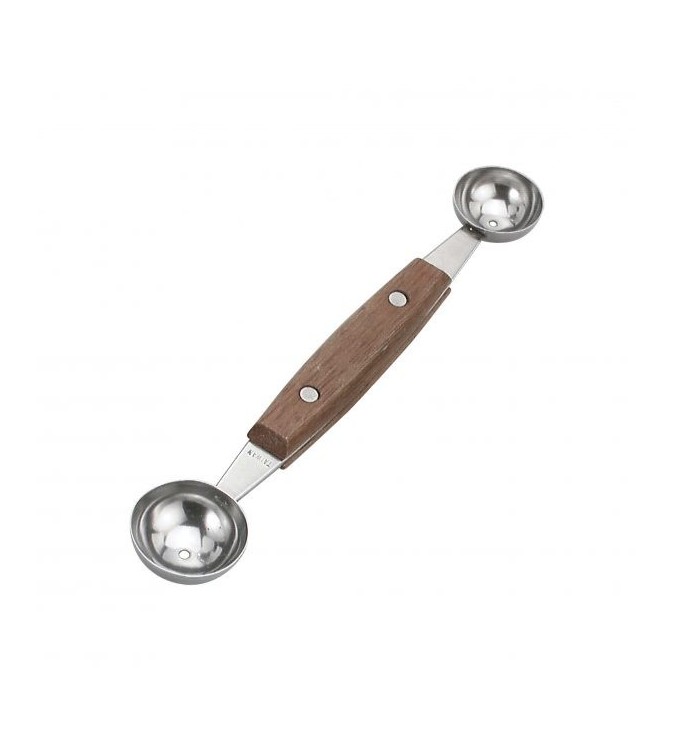 Chef Inox Melon Baller 18/8 Wood Handle Double Ended