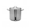 Stockpot 33.6lt w/Cover and Tap 350 x 350mm Pujadas Stainless Steel