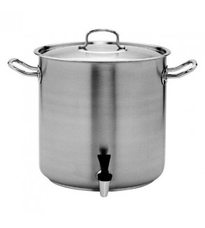 Stockpot 72.0lt w/Cover and Tap 450x450mm Pujadas Stainless Steel