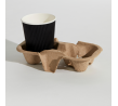 Enviro Egg Cup Kraft Coffee Tray 2 Drinks (200)