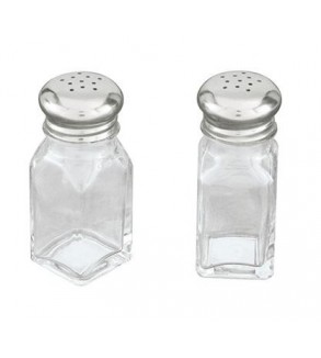 Salt & Pepper Shaker 60ml Square Glass