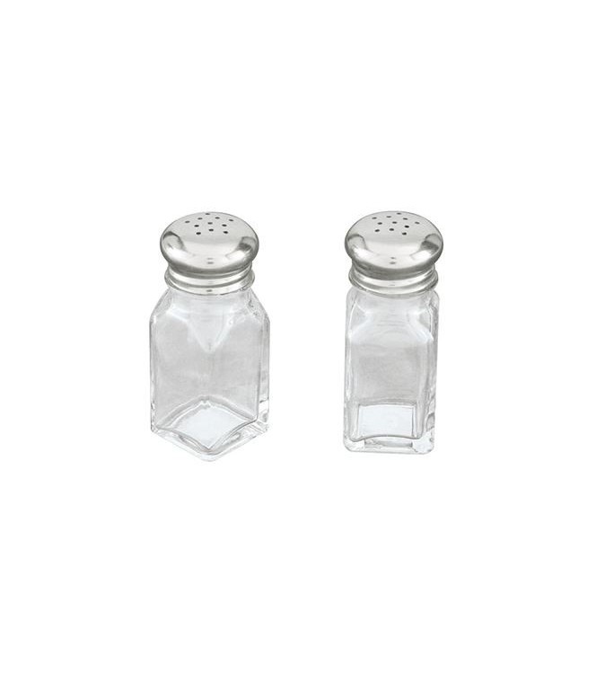 Salt & Pepper Shaker 60ml Square Glass