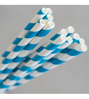 Blue-White Regular Paper Straw