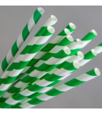 Green-White Regular Paper Straw