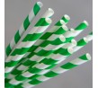 Green-White Regular Paper Straw