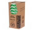 Green-White Regular Paper Straw