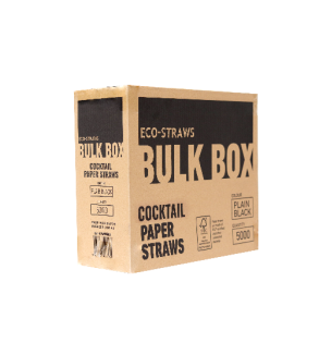 Black Cocktail Paper Straw Bulk Box