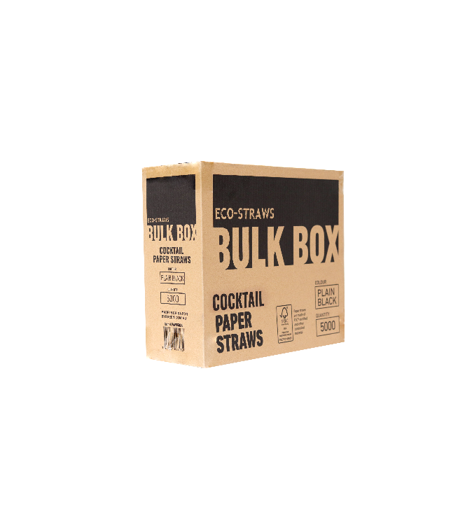 Black Cocktail Paper Straw Bulk Box