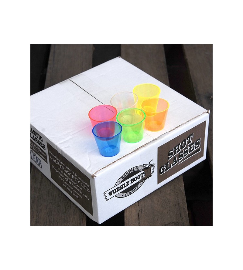 Wobbly Boot 30ml Polycarb Shot Cups Assorted Colours (250)