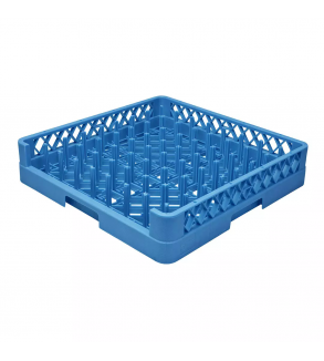 Dishwashing Rack-Plate & Tray Open Ended 500x500x100mm Blue