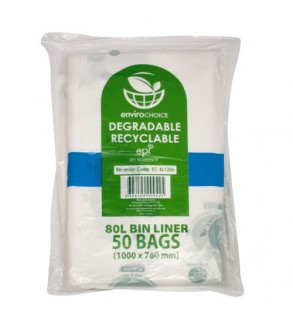 Envirochoice 80L Clear Bin Liner Oxo Biodegradable