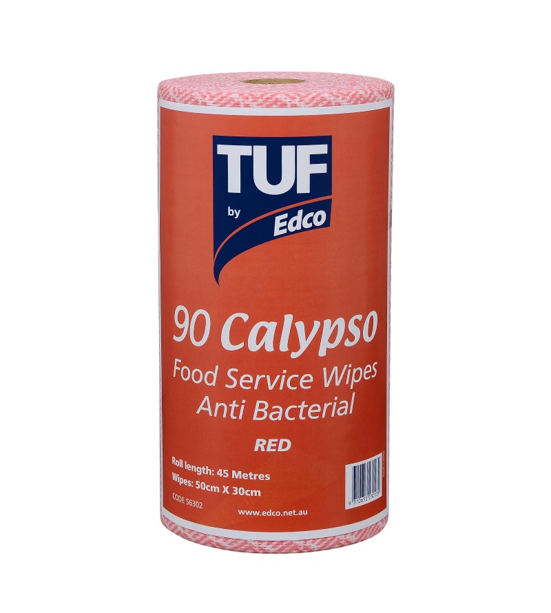 Edco Calypso Food Service Wipes Red