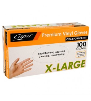 Capri Vinyl Glove Clear Powder Free Extra Large