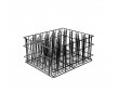 Glass Basket 12 Compartment Black PVC Coated