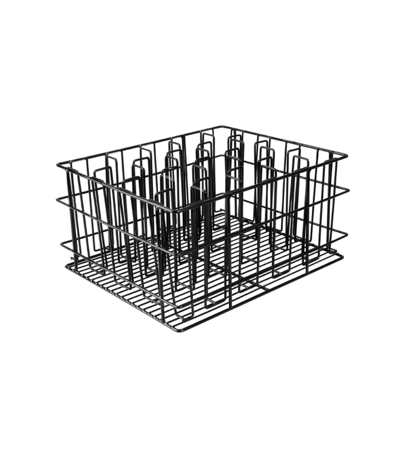 Glass Basket 20 Compartment PVC Coated Black