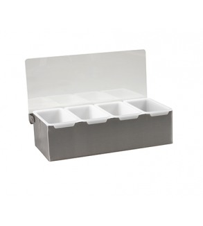 Condiment Dispenser Stainless Steel 4 Compartment