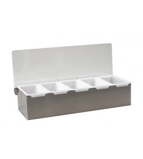 Condiment Dispenser Stainless Steel 5 Compartment
