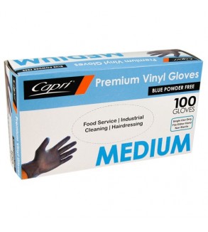 Capri Vinyl Glove Blue Powder Free Medium