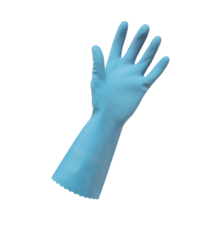 Merrishine Rubber Glove Silver Lined Blue Small