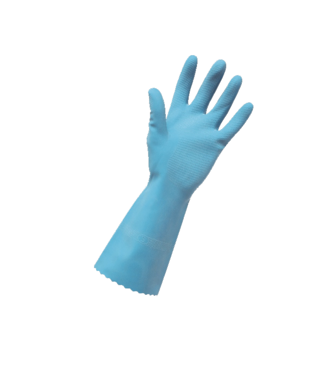 Merrishine Rubber Glove Silver Lined Blue Medium