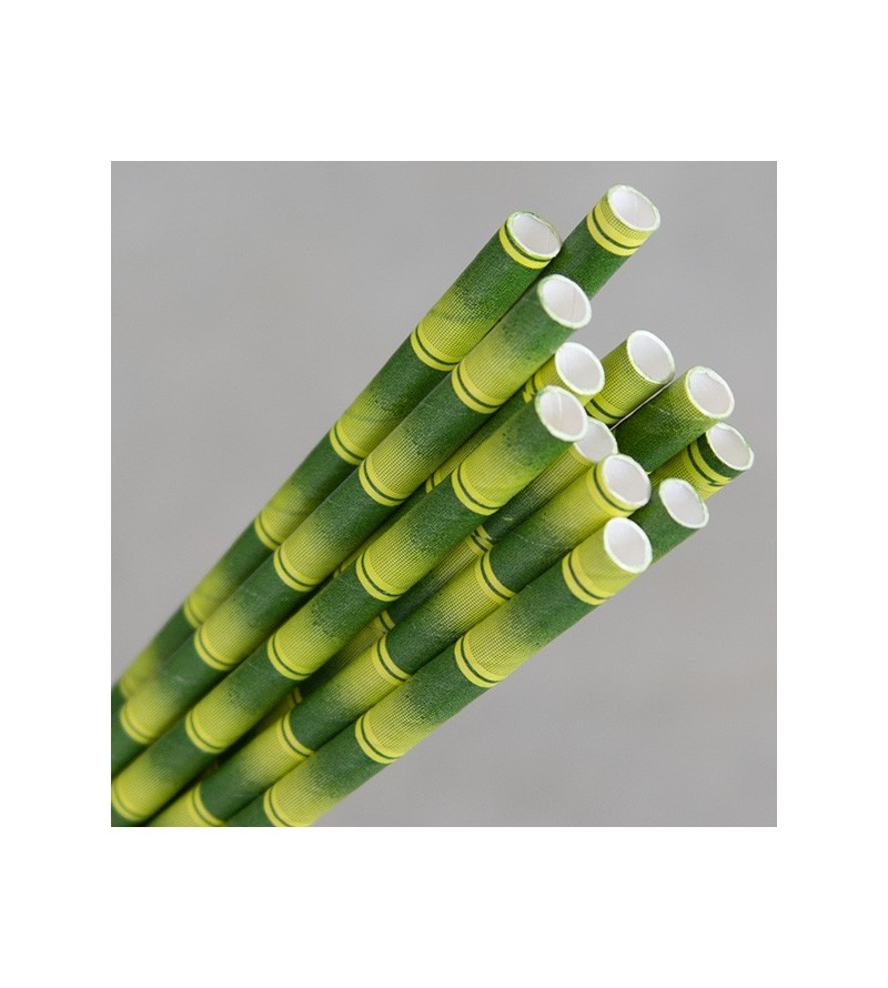 Bamboo Print Regular Paper Straw