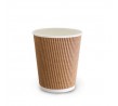 Natural Brown 12oz / 355ml Corrugated Paper Coffee Cup