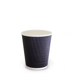 Charcoal 8oz / 237ml Corrugated Paper Coffee Cup