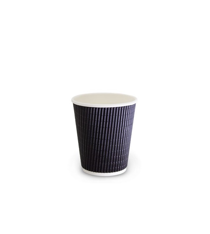 Charcoal 8oz / 237ml Corrugated Paper Coffee Cup