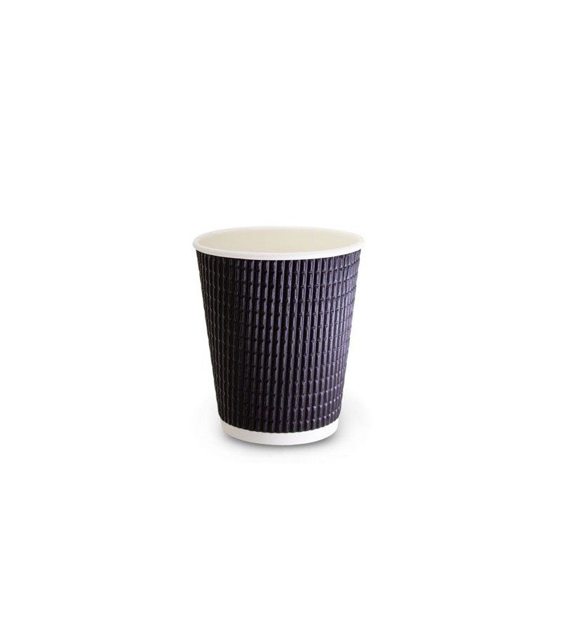 Charcoal 12oz / 355ml Corrugated Paper Coffee Cup